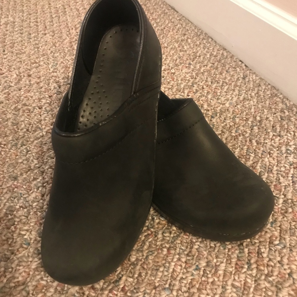 SANITA Suede-Like Black Clogs 39